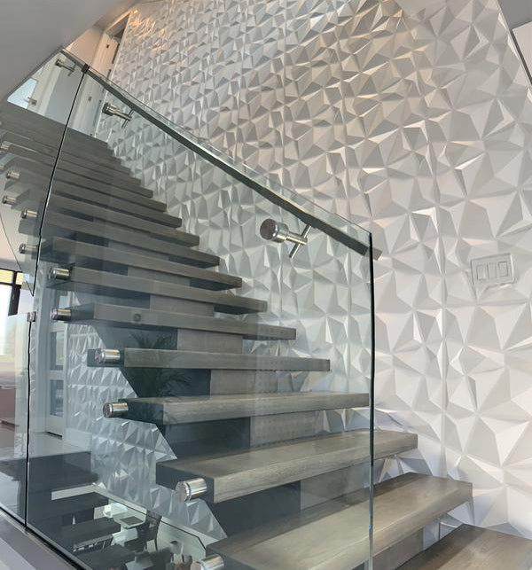 Featured wall with our DIY 3D panels